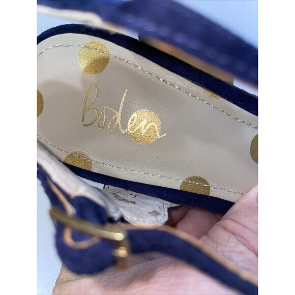 Boden Women’s Dressy Heels Size 37 U.S. 6 B Blue Suede Leather Formal Party - Picture 3 of 12